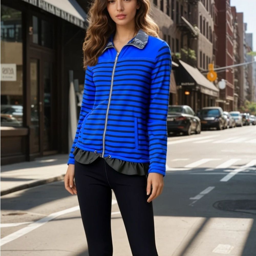 Chico’s Zenergy Full-Zip Striped Jacket – Size 1 Small